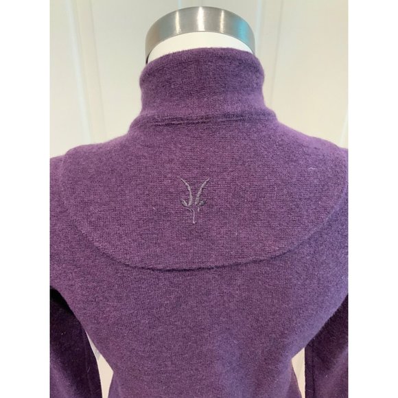 Ibex Purple Wool Button-Up Cardigan W/Pockets, Size XS - Picture 6 of 7